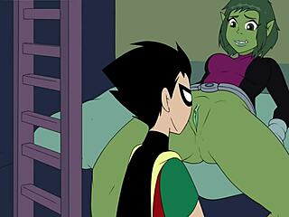 Kitten, you cheatin’ whore, I’m breakin’ Starfire’s ass with beastly anal!