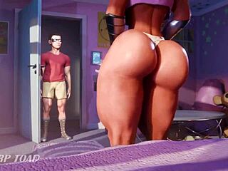 Starfire gets a facial in earth customs scene.