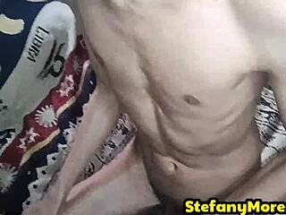 Homemade Whore Handjob With Boyfriend and Friend