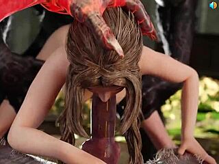 aerith takes on two werewolves in wild 3d animation