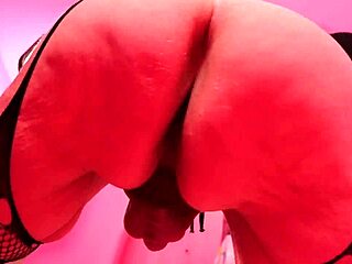 Bbw tranny rides dildo in creamy ass pov close-up