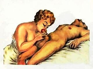 vintage erotic illustrations showcase retro anime seduction