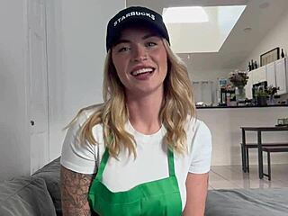 barista girl cheats on boyfriend while he's at work