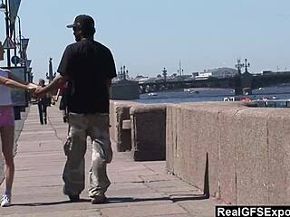 Russian Blonde Olga Takes BBC in Public Jogging Encounter