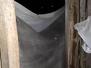 We hid in abandoned spot for steamy lesbian sex with dirty talk