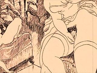 वाह, ये विंटेज इरोटिक ड्रॉइंग इतिहास से निकली! 🖼️