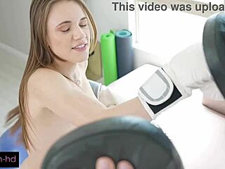 rose caarter begs for trainer's big cock in her tight pussy. during workout