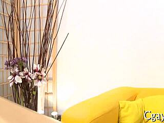 Gay oral stimulation contrasts with intense pleasure