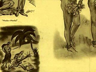 एंटीक रेट्रो कार्टून्स के विंटेज कामुक चित्र