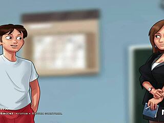 summertimesaga unfolds as she learns french in a steamy hentai episode e1 35