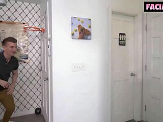 dorm girl caught between boyfriend and roommate in wild spitroast. her tight spot gets all the attention.