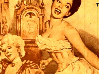 एंटीक रेट्रो कार्टून्स के विंटेज कामुक चित्र