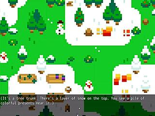 Christmas hentai game with Poppy covered in hot cum