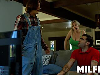 Hot Busty Milf Secretly Fucks The Cable Guy With Passion