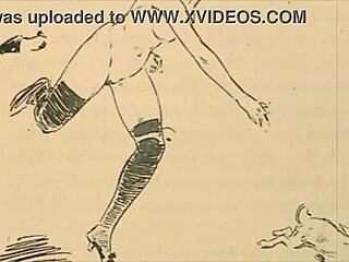 Vintage erotic art showcasing sensual retro cartoon styles in detail