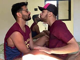 Marcos Goiano's hairy body bends over for monster cock assfucking and cum inside