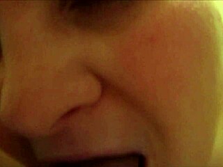 horny bitch deep throats and swallows huge creamy cum load, what a slut?