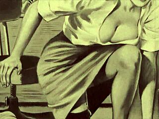 एंटीक रेट्रो कार्टून्स के विंटेज कामुक चित्र