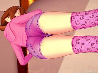 little stepsister in pink outfit craves bedroom action