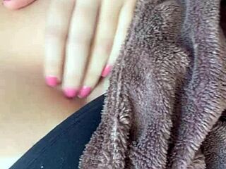 My lover sucks my big tits in this teasing video