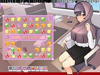 tsundere milfin in hentai game teases me with massive tits popping out