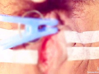 Bound Gay Sucking and Pinching Clit in Wild BDSM Session