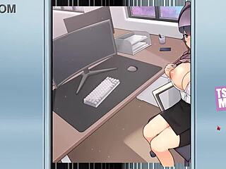 tsundere milfin in hentai game teases me with massive tits popping out