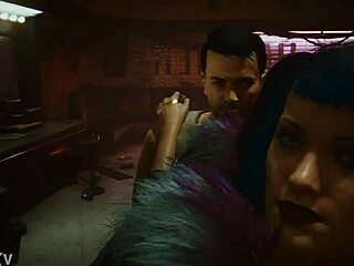 Evelyn Parker feels intense passion in Hammer Club sex scene from Cyberpunk 2077
