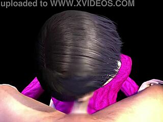 3D animated video of an older sister giving a blowjob to a family member
