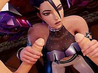 kda kaisa sucks and fucks two big cocks