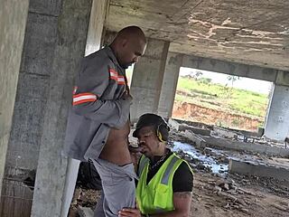 after everyone left, workers got busy in the construction site