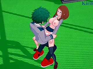ochako uraraka and izuku midoriya go hard in my hero academia hentai