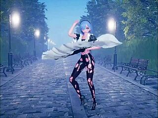 Cute anime girl dances before intense hentai banging