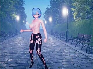 Cute anime girl dances before intense hentai banging