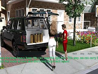 A wife and stepmother in erotic homemade hentai game with blonde milf