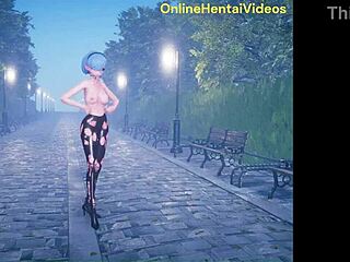 Cute anime girl dances before intense hentai banging