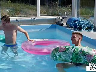 Tony Milak and Corey Law Engage in Bareback Sex by the Pool