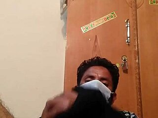 Hot Gay Masturbation In Wife's Silk Gown!