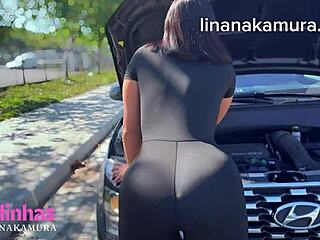 Yo, Lina Nakamura got drilled by trucker John Coffee raw!