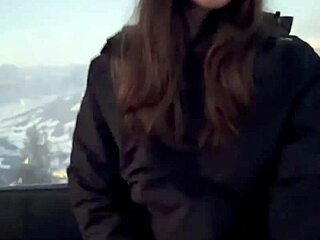 Amateur Teen Swallows Cum in Mouth in Public Ride