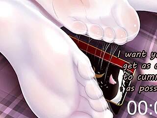 Anime feet joi featuring Hu Tao with femdom edging and humiliation instructions