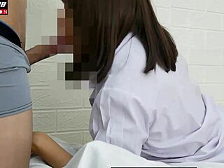 Thai student with short hair, tight fit, cute moans