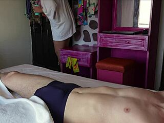 Stayed at friend’s place, morning surprise with her wild cock skills