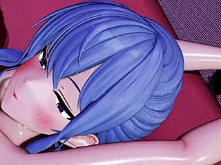 Anime lesbians use vibrator for intense scissoring action