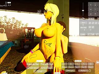 Gal rides shota in wild hentai game with big tits squirting. Tattoo adds edge.