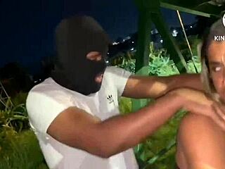 Damn, this married chick banging in public on a light street! 🔥