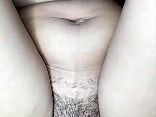 Young Latina with Hairy Pussy Rides Secretly Until Creamy Finish