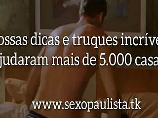 Delicious brunette handles two guys at once