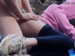 Outdoor Sex with 18yo Hot Brunette Teen Babe Feels So Wild