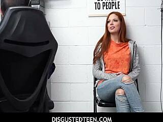 Disgusted teen, wanna watch Scarlett Mae get nailed by pervy officer?